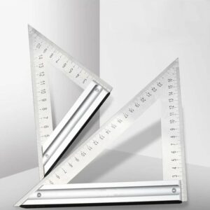 Greener 90 Degree Square Ruler Triangle Ruler Stainless Steel Multi-Function Triangle Board Woodworking Protractor Measuring Instrument