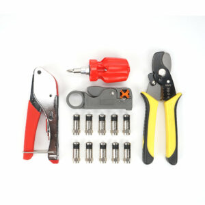KT-54H10 Multi-Function Network Crimping Clamp Breaking and Cutting Rotary Coaxial Cable Stripping Pliers Combination Set
