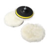 MATCC 4pcs 6 Inch Polishing Buffer Pad Polishing Bonnets Lambs Wool With M14 Drill Adapter